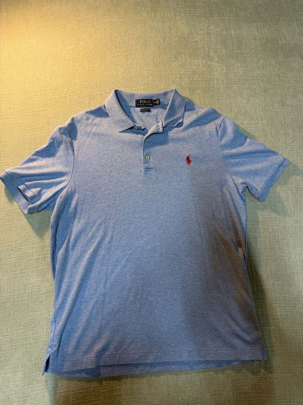 Polo Ralph Lauren Classic Fit Blue Heather Polo Shirt Size M - Picture 2 of 8